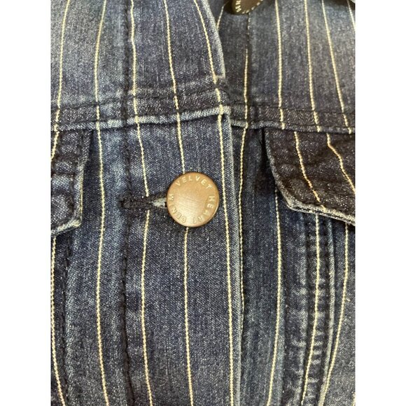Velvet Heart Denim Jean Jacket Long Sleeve Pockets Pinstripe Blue Sz S NWT - Picture 6 of 10